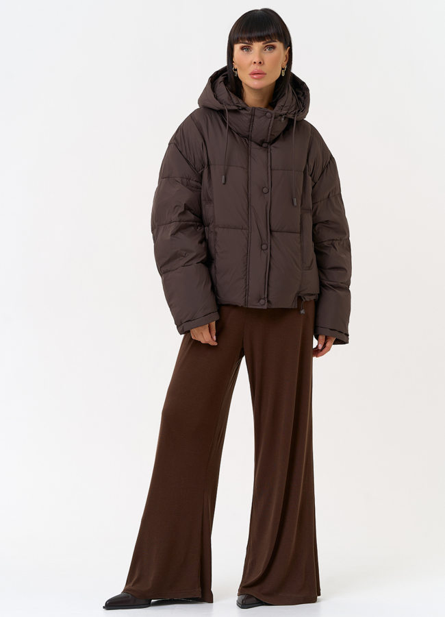 Женский короткий пуховик с капюшоном модель № 31580 в кредит