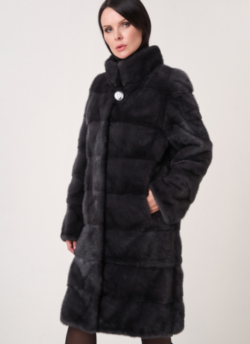 Норковая шуба трансформер, поперечная со стойкой Норковая шуба трансформер, поперечная со стойкой