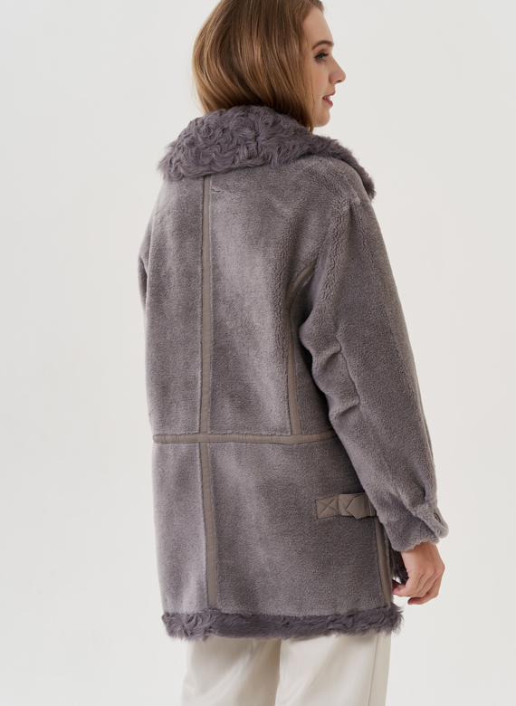 Женская куртка "косуха" из искусственного меха