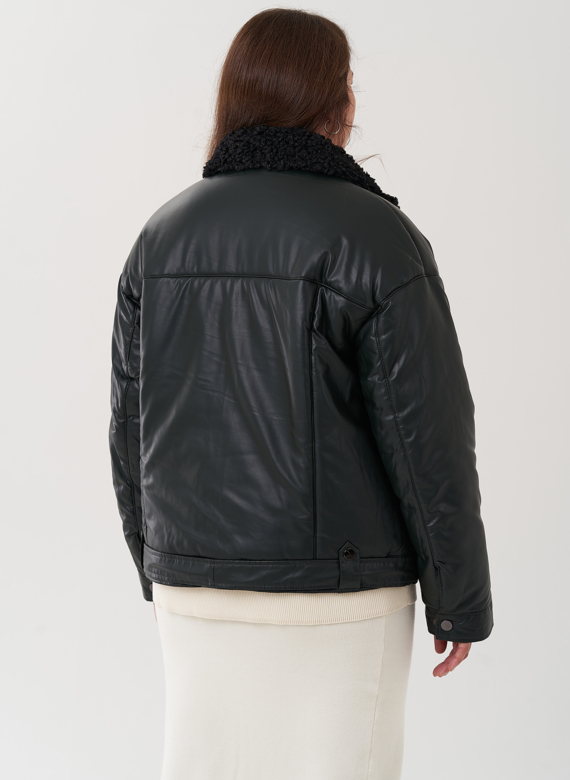 Косуха утепленная из экокожи с отделкой из экомеха