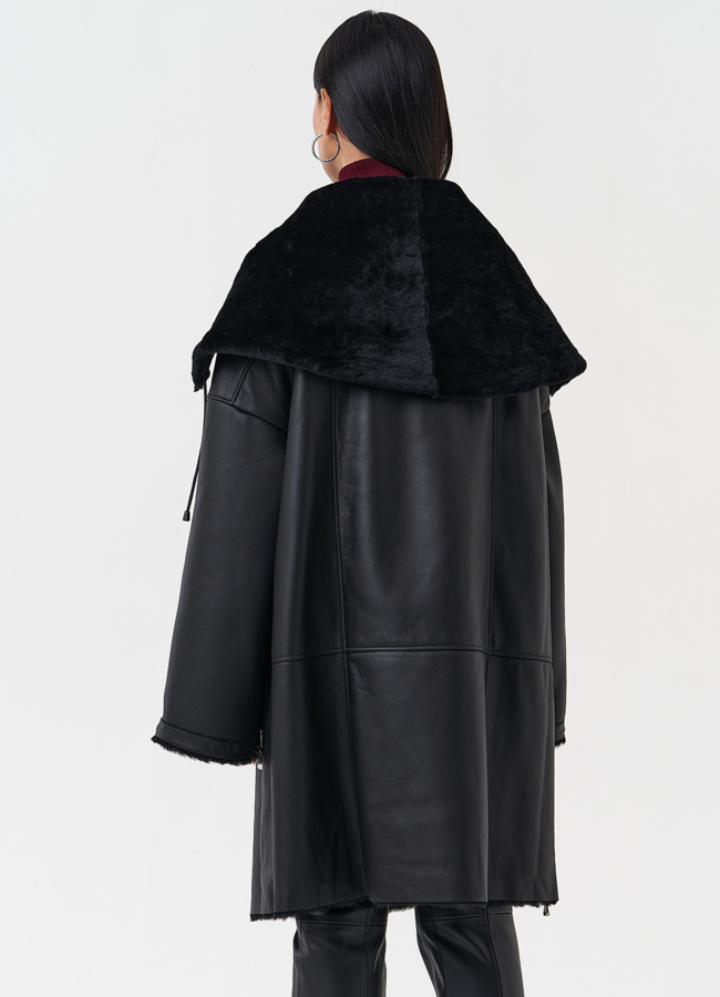 Натуральная дубленка модель № 28693 универмаг малина