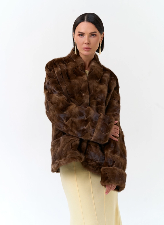 Жакет из меха частей норки