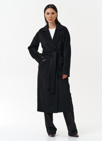 Классическое женское пальто в черном цвете