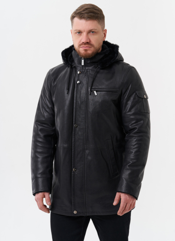 Мужская дубленка черного цвета Мужская дубленка черного цвета