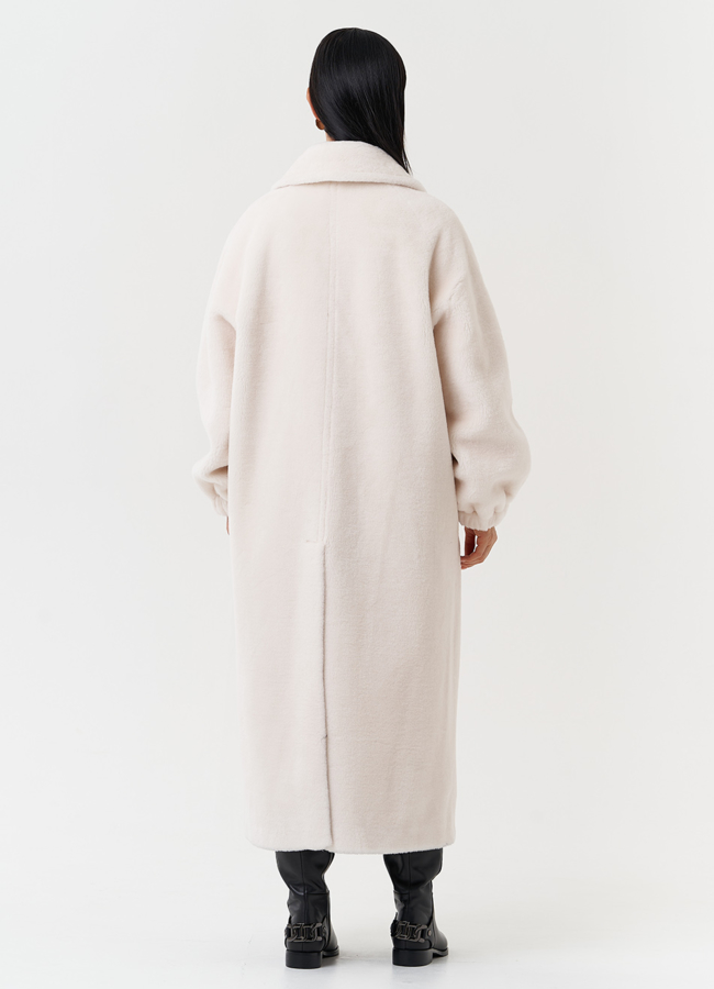 Двубортное пальто из шерсти модель № 28540 универмаг малина