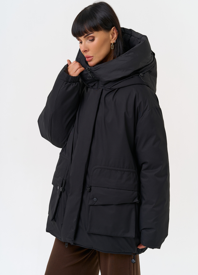 фото Двухсторонний женский пуховик с капюшоном модель № 31595