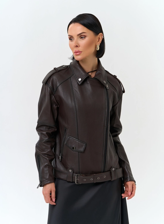 Женская косуха из натуральной кожи