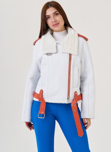 Женская дубленка белого цвета Женская дубленка белого цвета