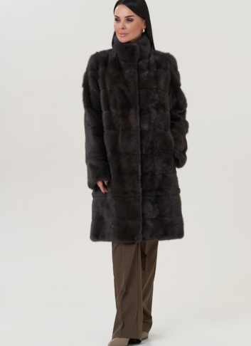 Шуба из норки с воротником стойка Шуба из норки с воротником стойка