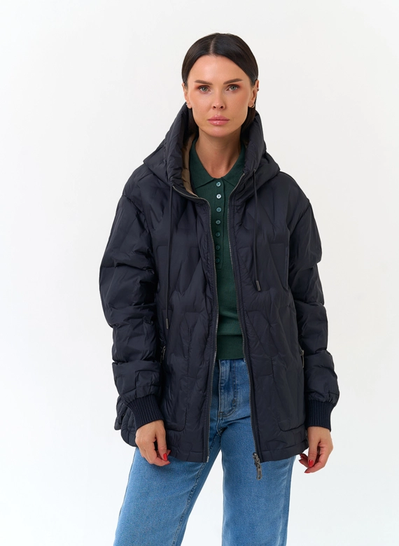 Женская двухстороняя куртка с капюшоном фото