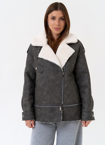 Женская дубленка трансформер из эко замши Женская дубленка трансформер из эко замши
