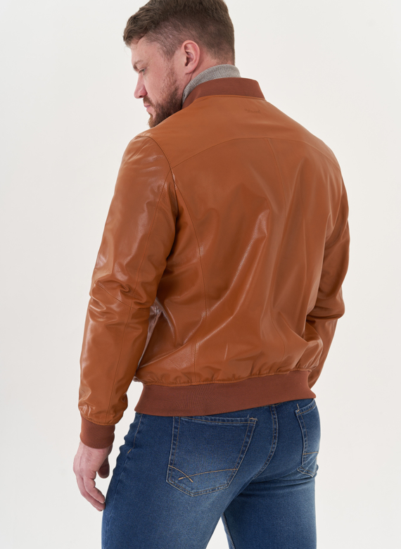 Мужская куртка "бомбер" из натуральной кожи