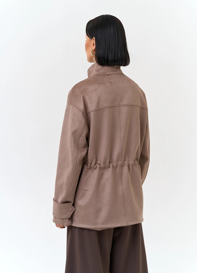 фото Женская куртка парка из эко замши  модель № 32734