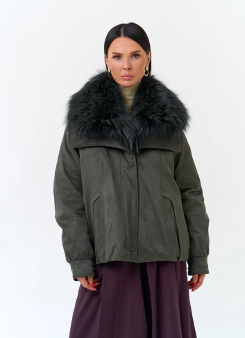 Женская куртка из эко замши фото