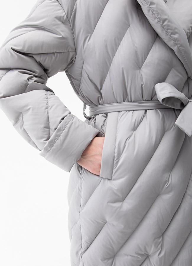 Женский пуховик с английским воротником модель № 28380 универмаг малина